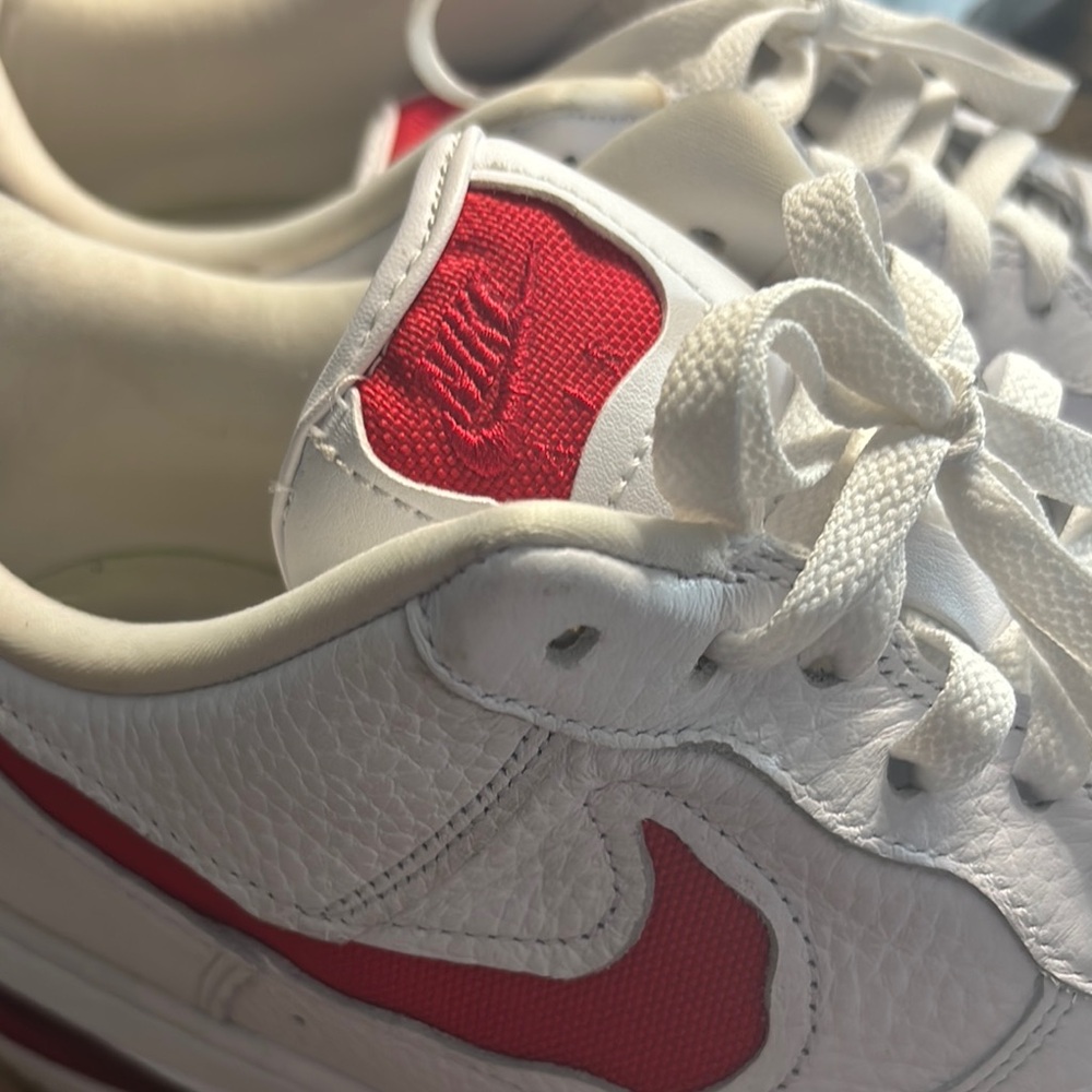 Nike White and Red Athletic Shoes